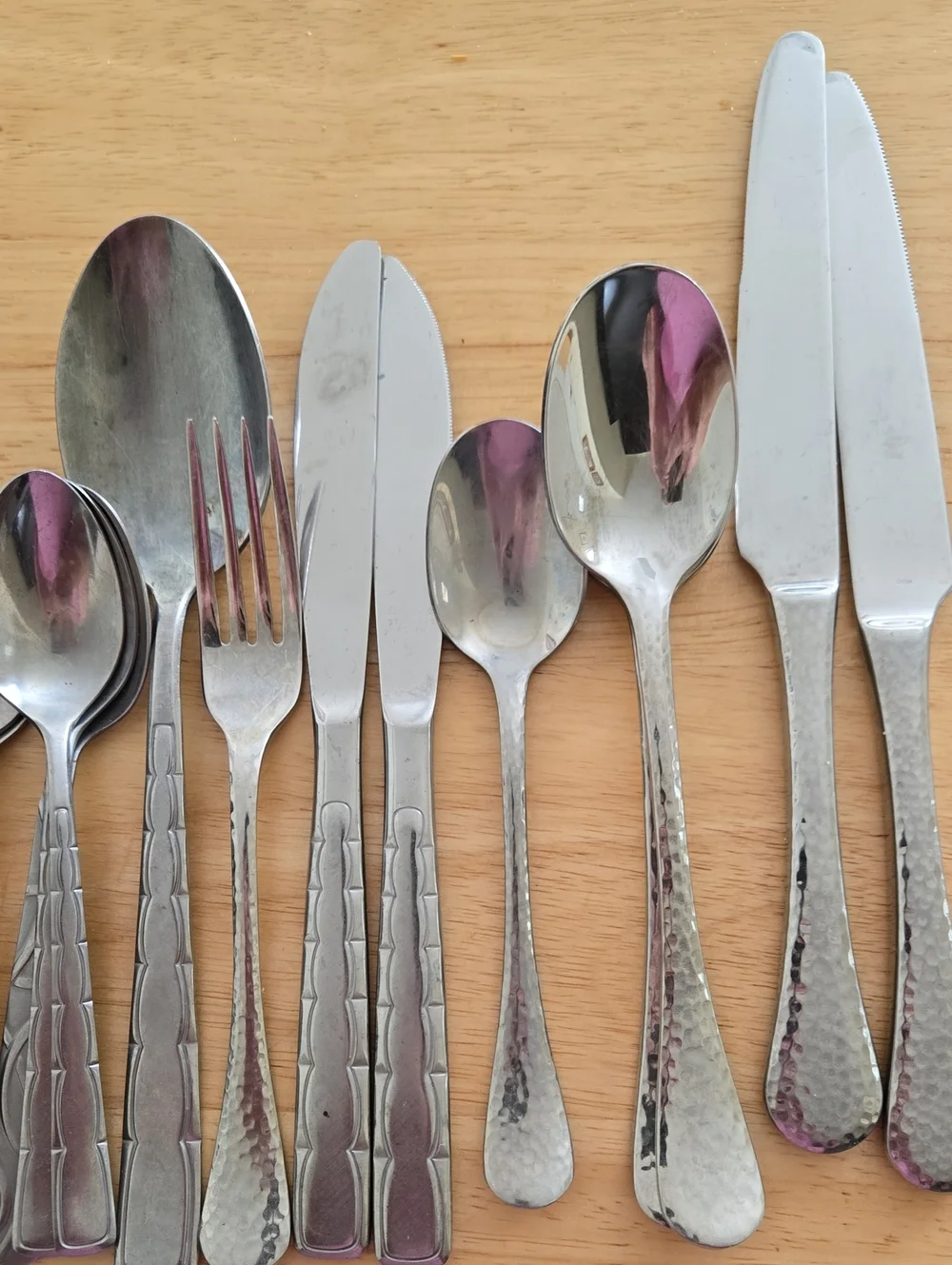 Vintage Lafayette Hammered GINKGO Silverware